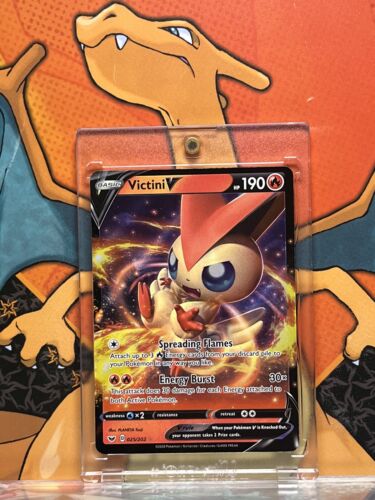 Victini V Ultra Rare Sword and Shield Base 025/202, NM Pokemon Card Victini V Ultra Rare Sword and Shield Base 025/202, NM Pokemon Card