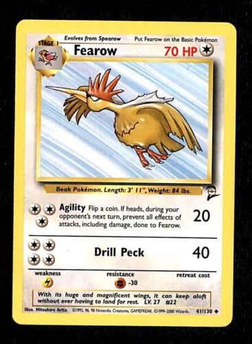 Fearow Base Set 2 NM, 41/130 Pokemon Card
