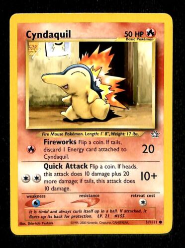 Cyndaquil Neo Genesis EX, 57/111 Pokemon Card
