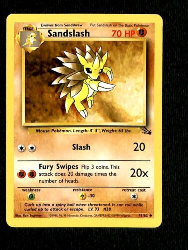 Sandslash Fossil EX, 41/62 Pokemon Card Sandslash Fossil EX, 41/62 Pokemon Card