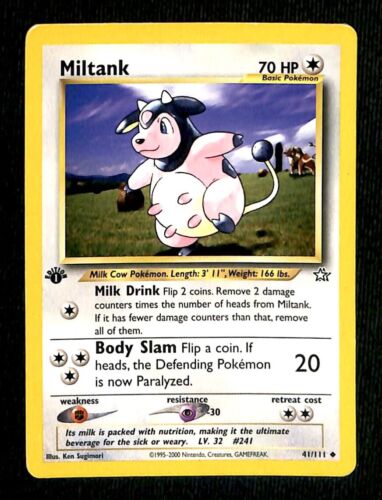 Miltank 1st Edition Neo Genesis EX, 41/111 Pokemon Card Miltank 1st Edition Neo Genesis EX, 41/111 Pokemon Card