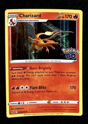 Charizard Holo Pokemon GO 010/078, NM Pokemon Card Charizard Holo Pokemon GO 010/078, NM Pokemon Card