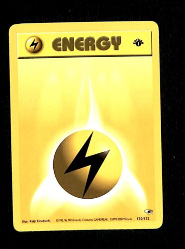 Electric Energy 1st Edition Gym Heroes NM, 130/132 Pokemon Card. Electric Energy 1st Edition Gym Heroes NM, 130/132 Pokemon Card.