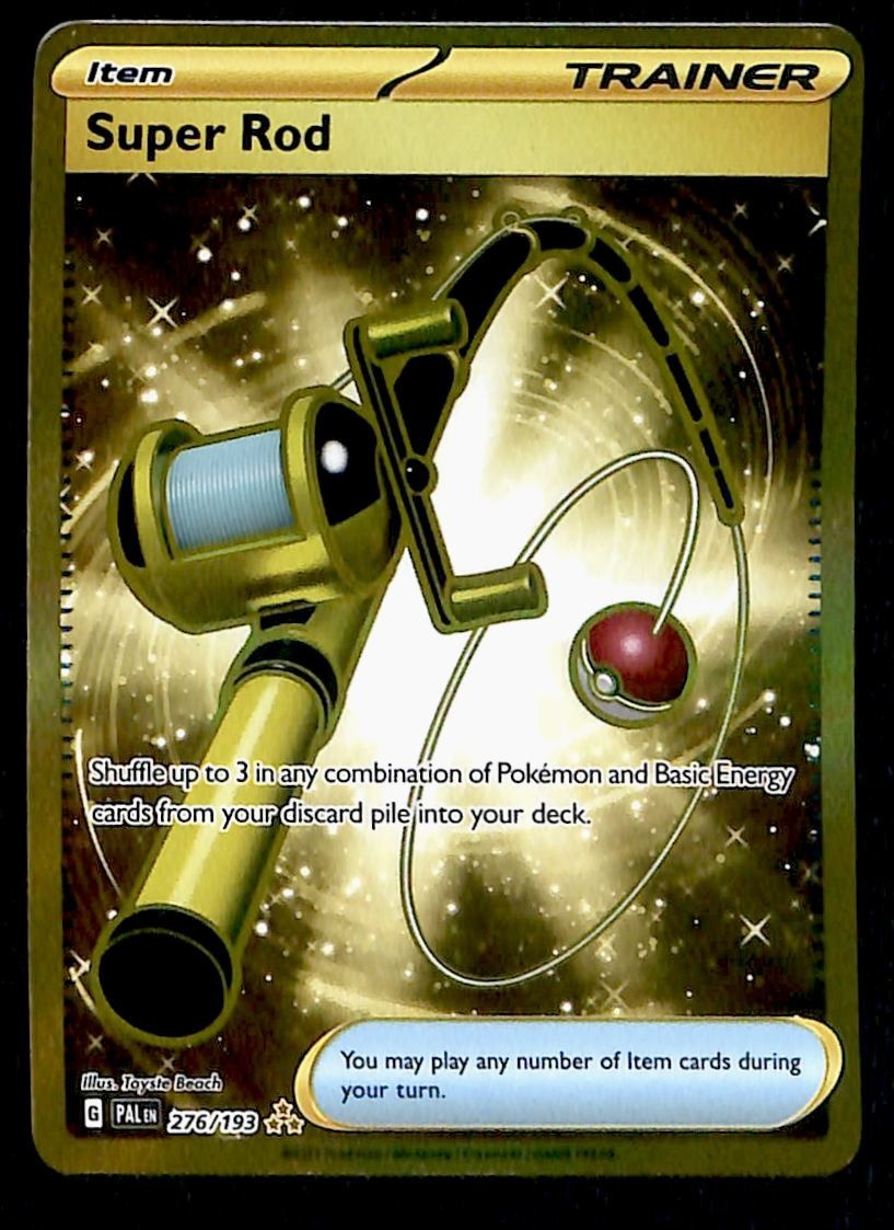 gold super rod pokemon card Super Rod Gold Ultra Rare Paldea Evolved 276/193, NM Pokemon Card