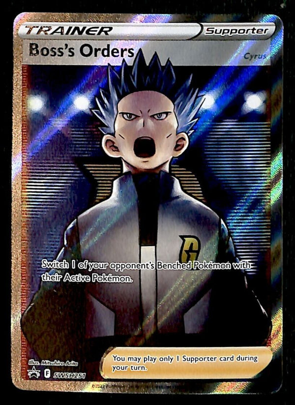 Boss's Orders Full Art Trainer Black Star Promo SWSH 251, NM Pokemon Card