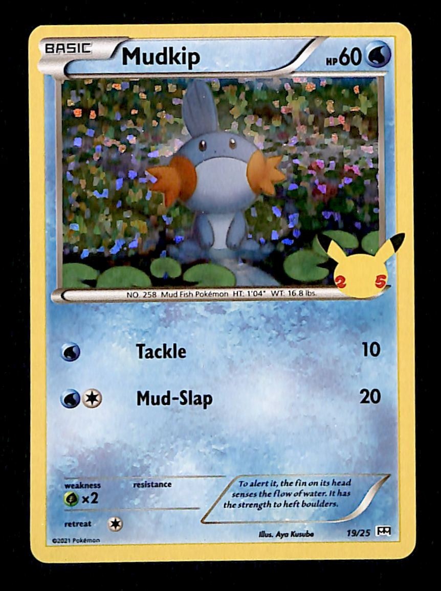 mudkip pokemon card mcdonalds Mudkip Holo McDonalds 25th Anniversary 19/25, NM Pokemon Card