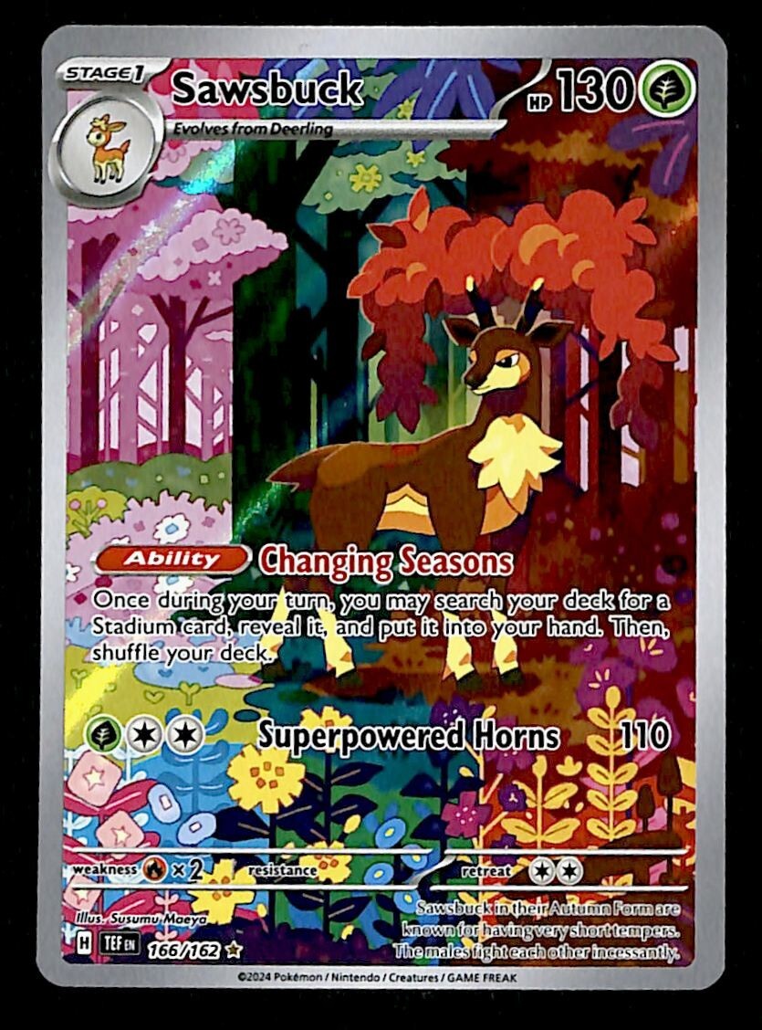 Sawbuck Illustration Rare Temporal Forces 166/162, NM Pokemon Card