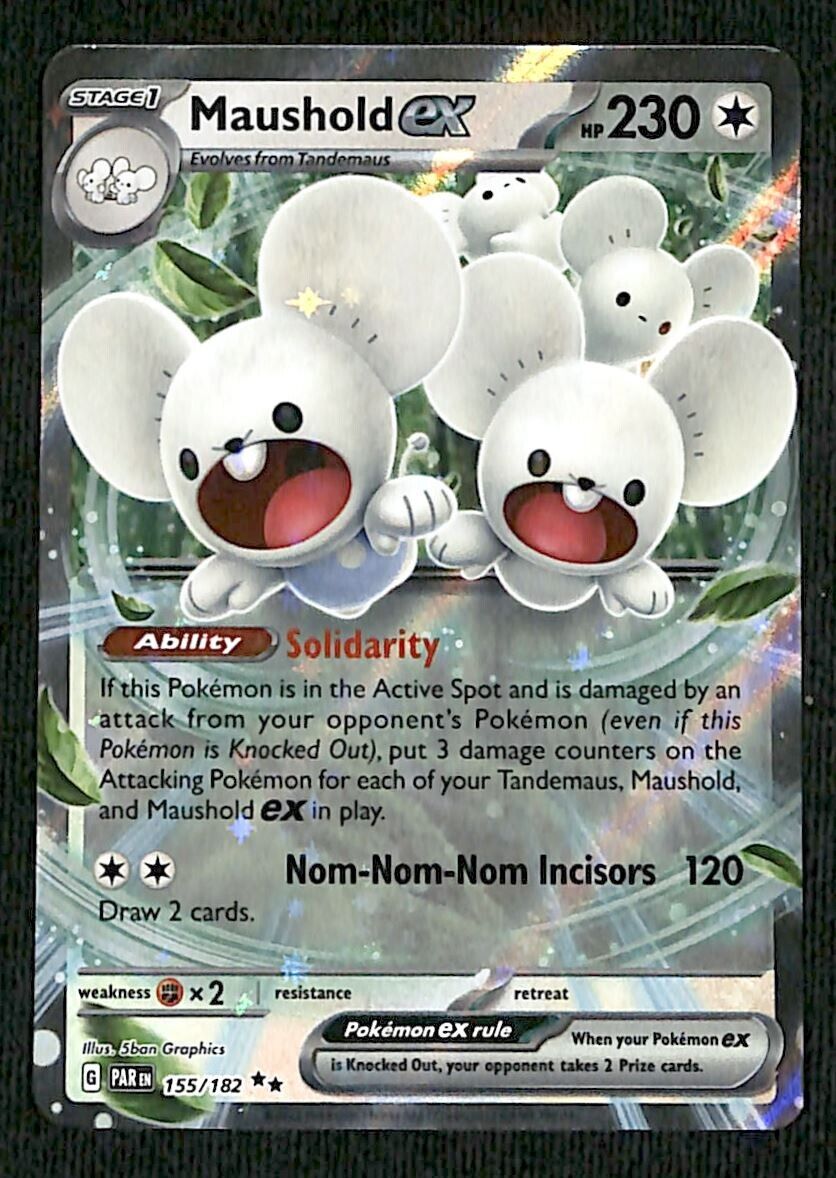 Maushold ex Ultra Rare Paradox Rift 155/182, NM Pokemon Card Maushold ex Ultra Rare Paradox Rift 155/182, NM Pokemon Card