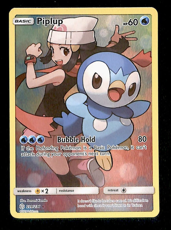Piplup Full Art Secret Rare Cosmic Eclipse 239/236, NM Pokemon Card