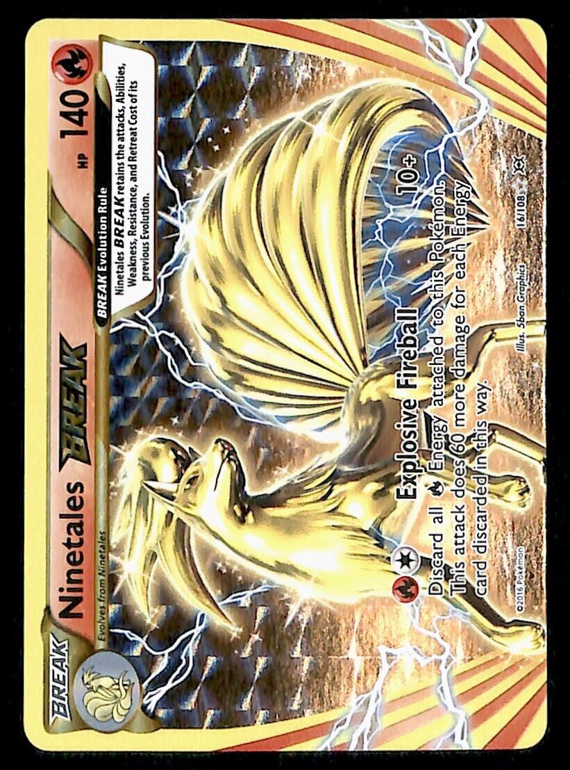 Ninetails Break Evolutions 16/108, NM Pokemon Card Ninetails Break Evolutions 16/108, NM Pokemon Card