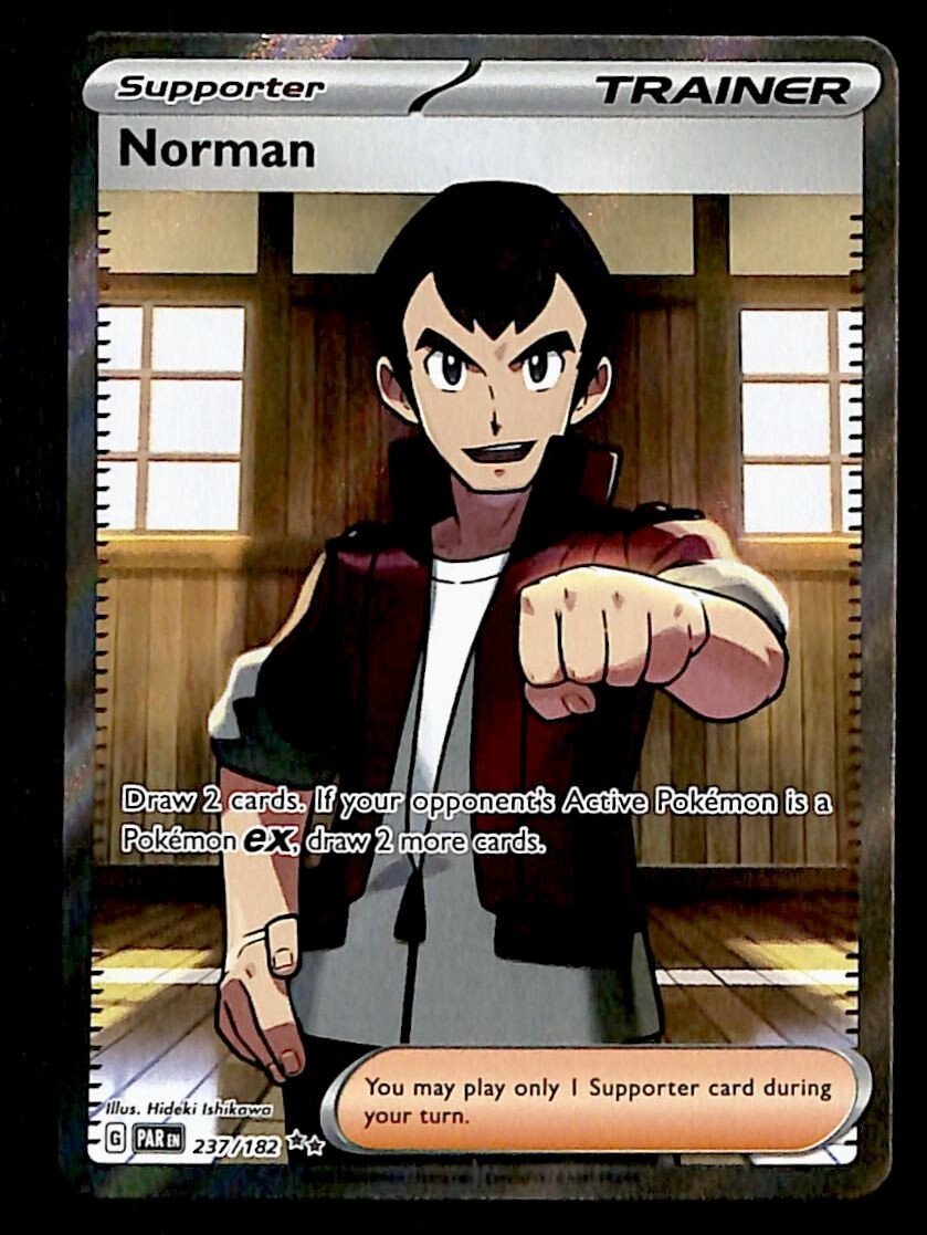 Norman Full Art Trainer Paradox Rift 237/182, NM Pokemon Card