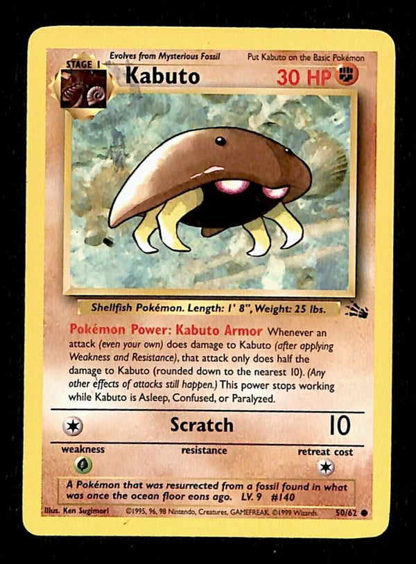 Kabuto Fossil EX, 50/62 Pokemon Card