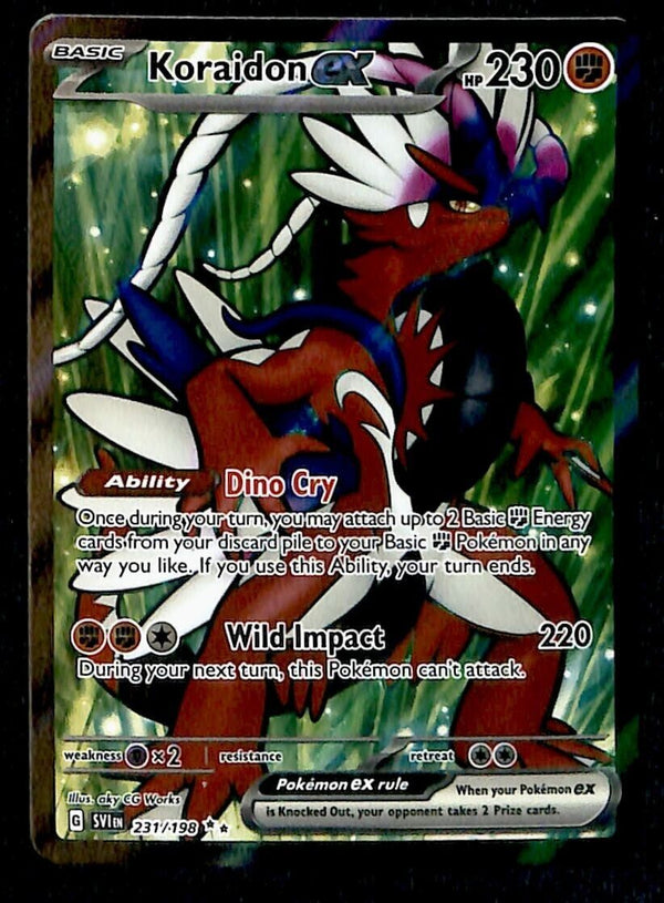 Koraidon EX Full Art Rare Scarlet & Violet Base 231/198, NM Pokemon Card