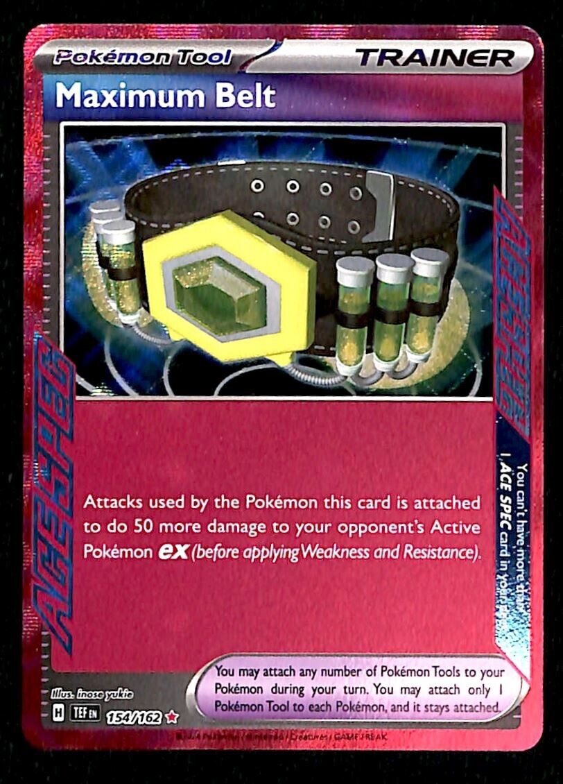 Maximum Belt Ace Spec Temporal Forces 154/162, NM Pokemon Card Maximum Belt Ace Spec Temporal Forces 154/162, NM Pokemon Card