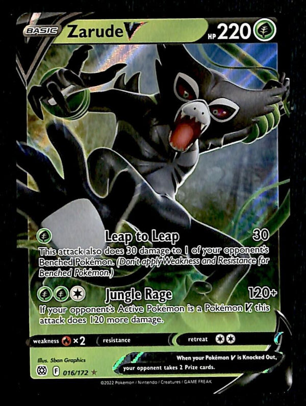 Zarude V Full Art Brilliant Stars 016/172, NM Pokemon Card