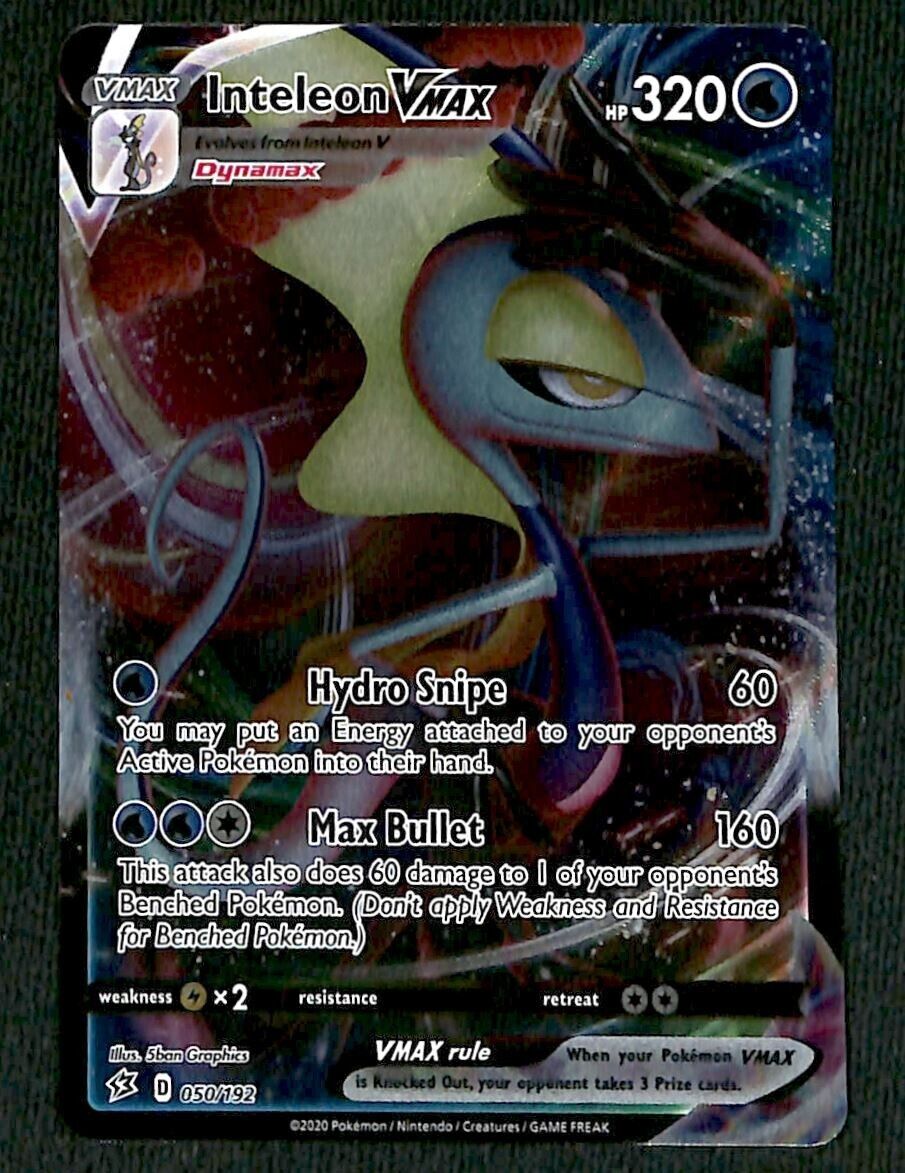 Inteleon Vmax Ultra Rare Rebel Clash 050/192, NM Pokemon Card Inteleon Vmax Ultra Rare Rebel Clash 050/192, NM Pokemon Card