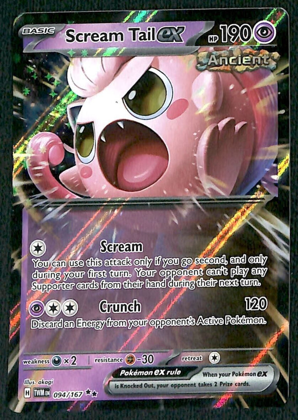 Scream Tail ex Ultra Rare Twilight Masquerade 094/167, NM Pokemon Card