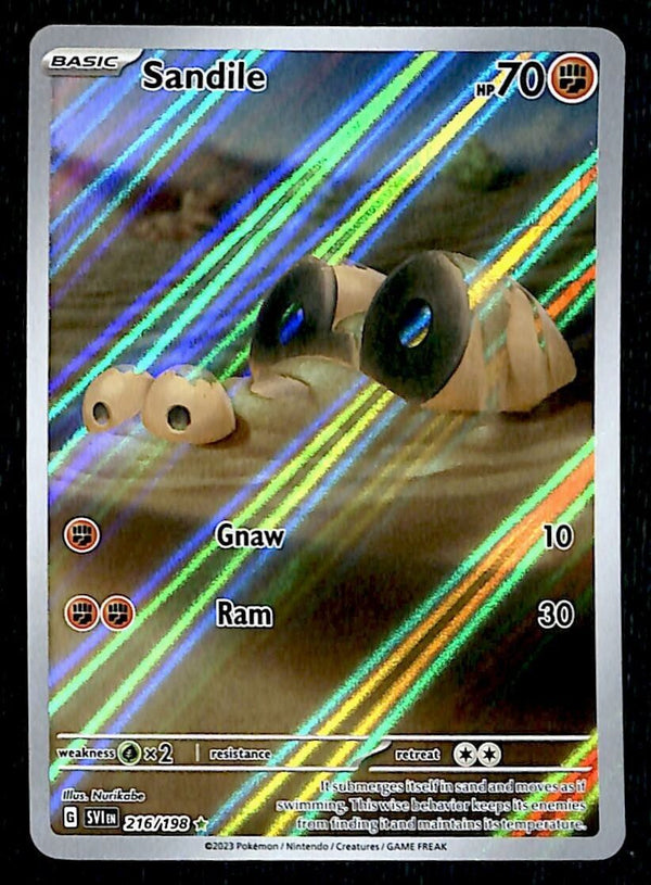 Sandile Illustration Rare Scarlet & Violet Base 216/198, NM Pokemon Card