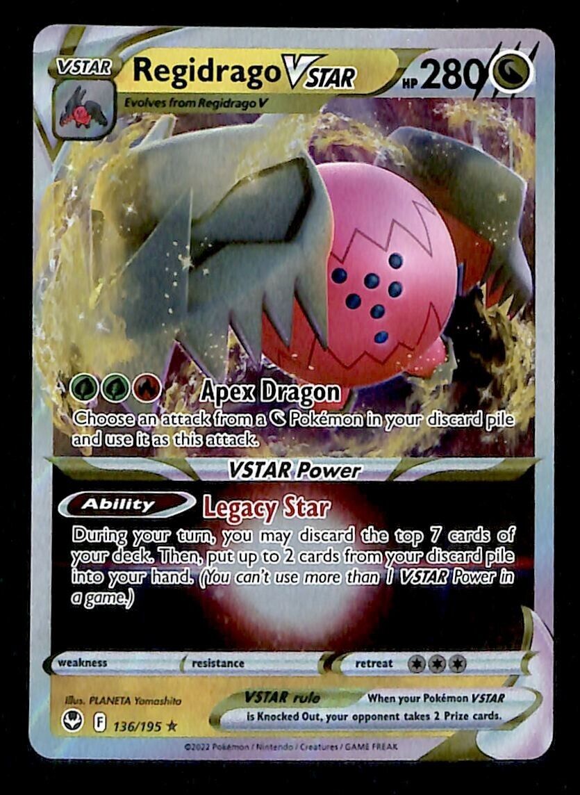 Regidrago Vstar Ultra Rare Silver Tempest 136/195, NM Pokemon Card Regidrago Vstar Ultra Rare Silver Tempest 136/195, NM Pokemon Card