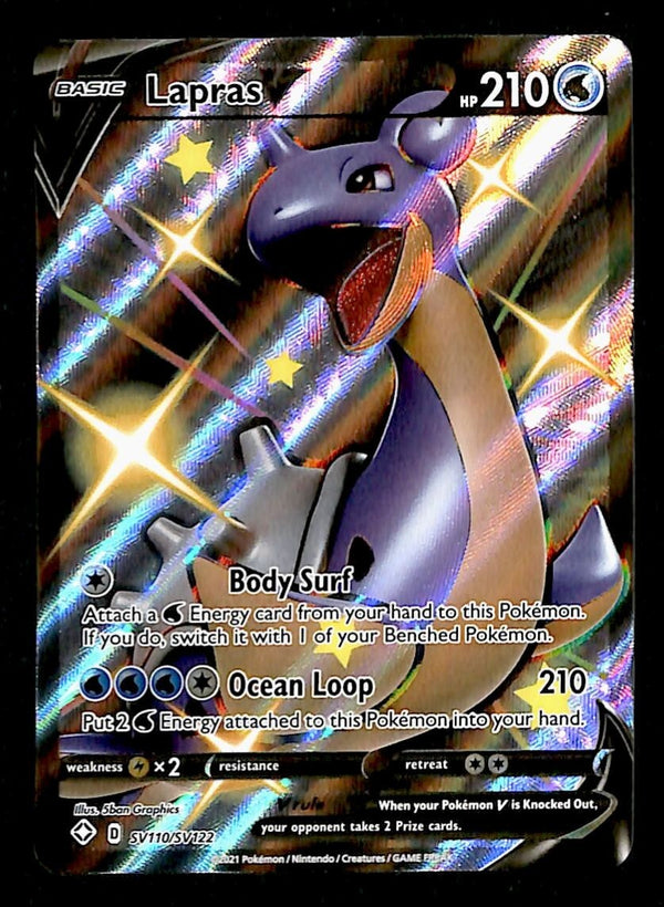 Lapras V Ultra Rare Shining Fates SV110/SV122, NM Pokemon Card