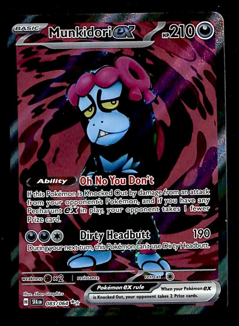 Munkidori EX Full Art Shrouded Fable 083/064, NM Pokemon Card Munkidori EX Full Art Shrouded Fable 083/064, NM Pokemon Card