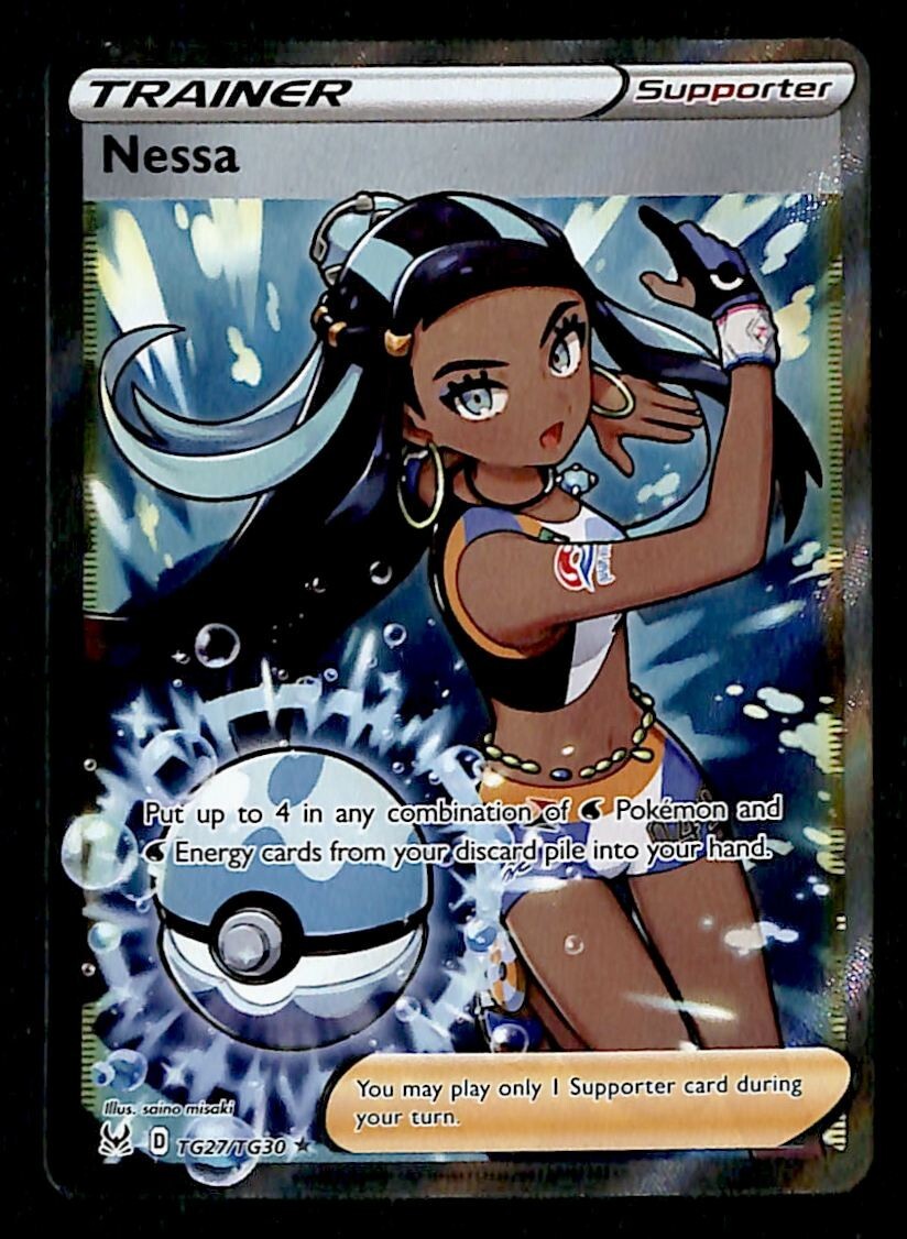 Nessa Full Art Trainer Lost Origin TG27/TG30, NM Pokemon Card Nessa Full Art Trainer Lost Origin TG27/TG30, NM Pokemon Card