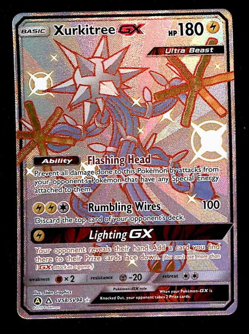 Xurkitree GX Shiny Hidden Fates SV58/SV94, NM Pokemon Card