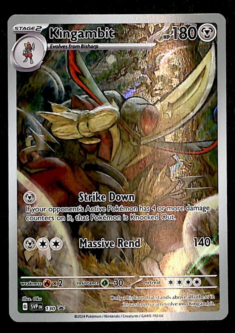 Kingambit Full Art Black Star Promo SVP 130, NM Pokemon Card Kingambit Full Art Black Star Promo SVP 130, NM Pokemon Card