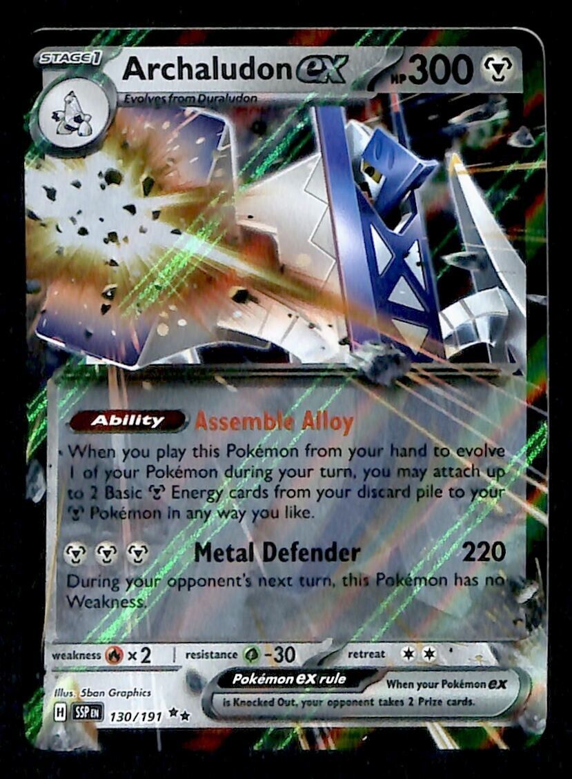 Archaludon EX Ultra Rare Surging Sparks 130/191, NM Pokemon Card Archaludon EX Ultra Rare Surging Sparks 130/191, NM Pokemon Card