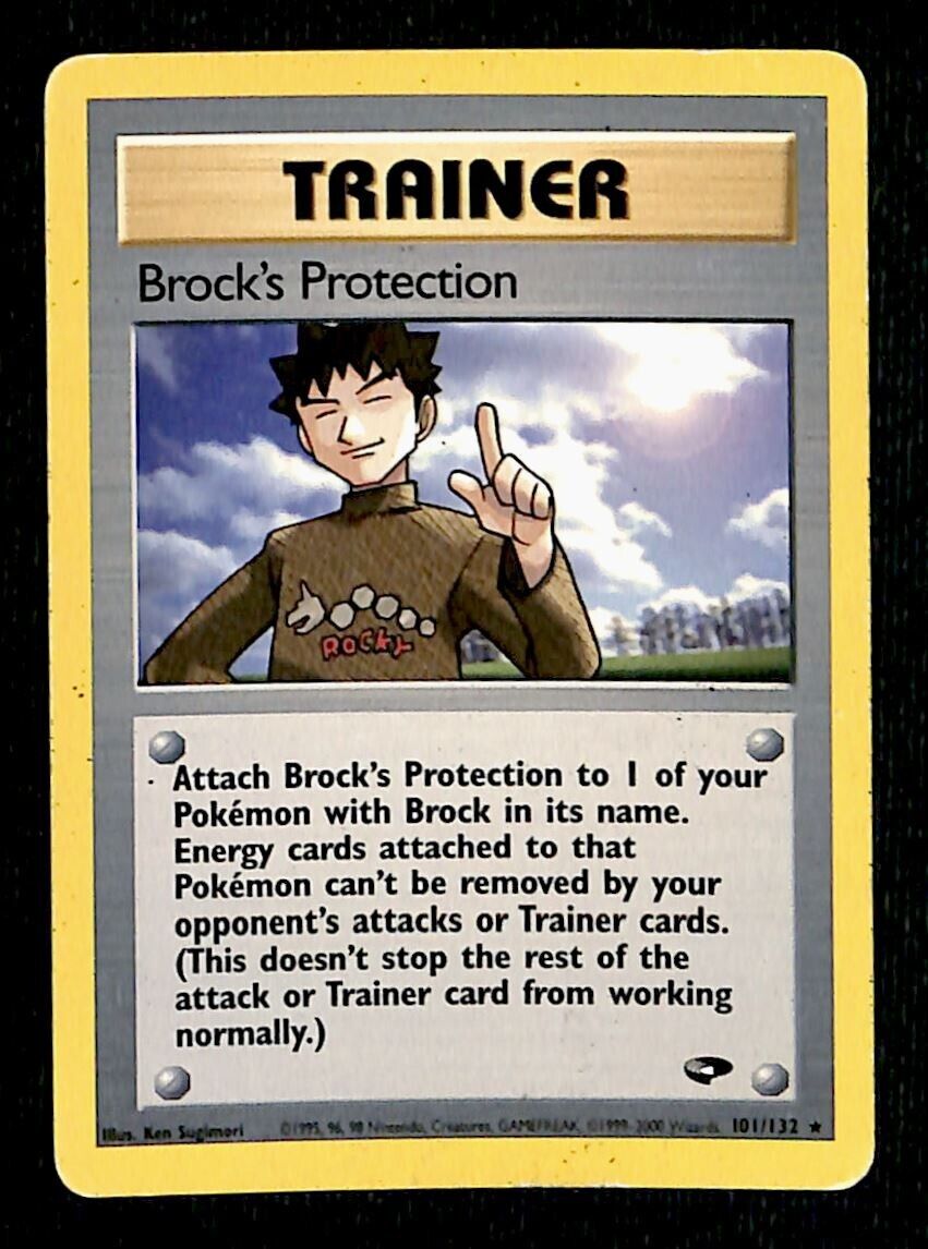 brock pokemon trainer card Brock's Protection Gym Challenge VG 101/132 Pokemon Card