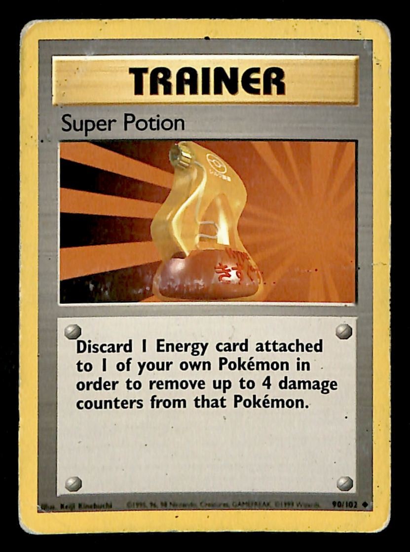 gold potion pokemon card Super Potion Base Set 1999 Unlimited VG, 90/102 Pokemon Card