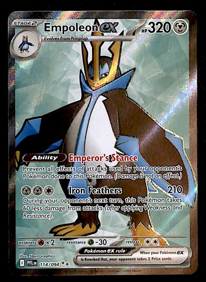Empoleon ex Full Art Phantasmal Flames 114/094, NM Pokemon Card Empoleon ex Full Art Phantasmal Flames 114/094, NM Pokemon Card