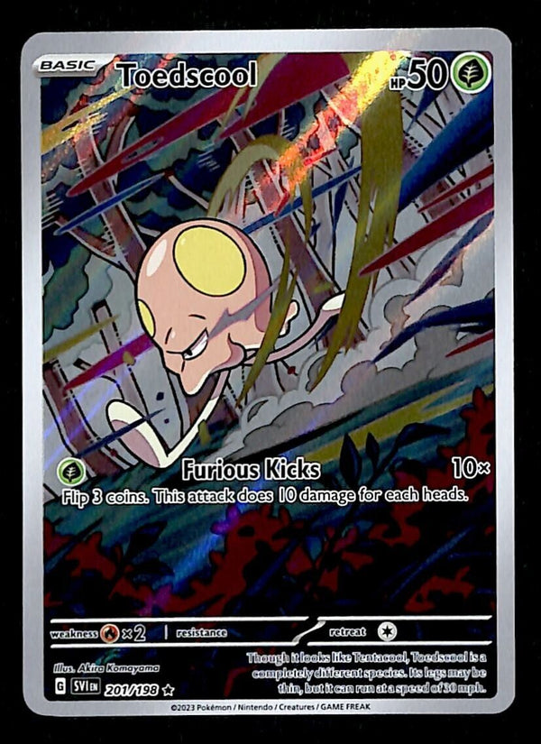 Toedscool Illustration Rare Scarlet & Violet Base 201/198, NM Pokemon Card