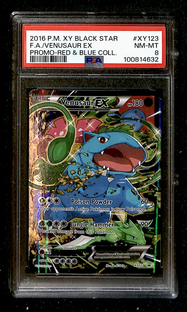 Venusaur EX Full Art Black Star Promo XY123, PSA 8 Pokemon Card