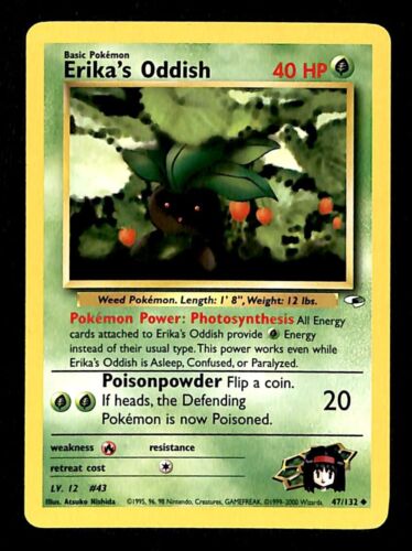 Erika’s Oddish Gym Heroes EX, 47/132 Pokemon Card.