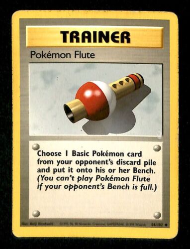 Pokemon Flute Base Set 1999 Unlimited Print VG, 86/102 Pokemon Card.