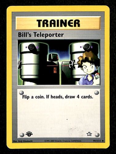 Bills Teleport 1st Edition Neo Genesis VG, 91/111 Pokemon Card