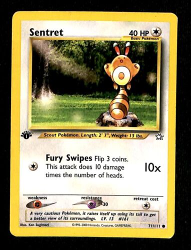 Sentret 1st Edition Neo Genesis VG, 71/111 Pokemon Card