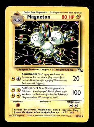 Magneton Fossil VG, 26/62 Pokemon Card