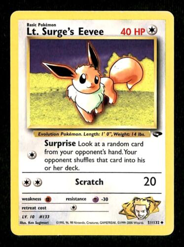 Lt Surges Eevee Gym Challenge EX, 51/132 Pokemon Card