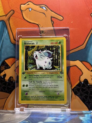 Nidoran Jungle 1st Edition NM 57/64 Pokemon Card.