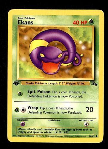 Ekins Fossil 1st Edition EX, 46/62 Pokemon Card