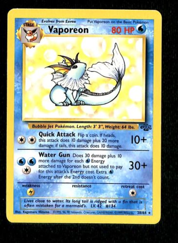Vaporeon Jungle EX, 28/64 Pokemon Card