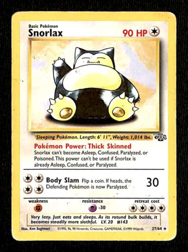 Snorlax Jungle VG, 27/64 Pokemon Card