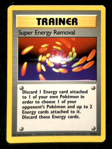 Super Energy Removal Base Set 1999 Unlimited Print NM, 79/102 Pokemon Card.