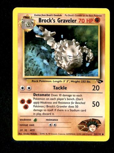 Brocks Graveler Gym Challenge EX, 34/132 Pokemon Card