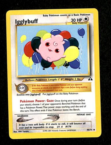 Igglybuff Neo Discovery EX, 40/75 Pokemon Card.