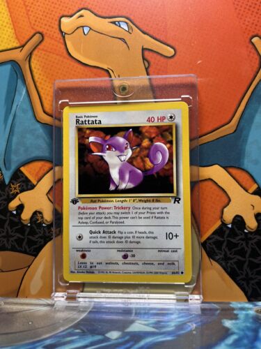 Rattata Team Rocket 1st Edition NM, 66/82 Pokemon Card.