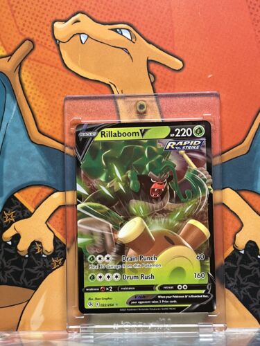 Rillaboom V Ultra Rare Fusion Strike 022/264, NM Pokemon Card