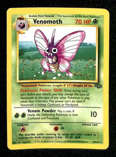 Venomoth Jungle NM, 29/64 Pokemon Card